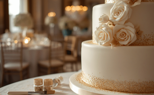 Wedding Cake Inspiration with Edible Glitter